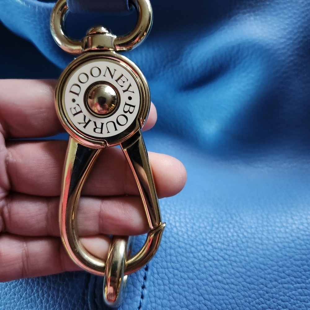 Dooney & Bourke Blue Hobo Bag with Silver Accents - Picture 5 of 16